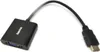 A black adapter cable with a VGA connector on one end and an HDMI connector on the other, shown against a white background. Anteprima dell’immagine prodotto