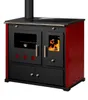A freestanding wood-burning stove with an oven and a ceramic hob. Produktbild-Vorschau
