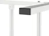 A close-up view of a white metal bed frame with a black end cap on one of the horizontal bars. Produktbild-Vorschau