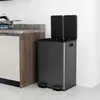 HOMCOM Mülleimer 2 x 28L Mülltrennsystem Edelstahl mit Produktbild-Vorschau 9