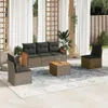 vidaXL 6-tlg. Garten-Sofagarnitur mit Kissen Grau Poly Produktbild-Vorschau 2