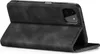 A black flip cover case for a smartphone is shown from a diagonal angle, with the cover open. Produktbild-Vorschau