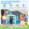 Outsunny Kinderspielhaus aus Holz mit Fenster Blumenregal Produktbild-Vorschau 6