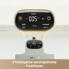 A close-up of an air fryer's digital control panel, with a smaller, scaled-down version of the panel shown below it, highlighting its functions. Produktbild-Vorschau