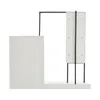 A modern white wardrobe with black metal accents, shown against a white background. Anteprima dell’immagine prodotto