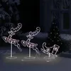 Weihnachtsdeko LED Rentiere & Schlitten Acryl 260x21x87 cm Produktbild-Vorschau 3