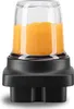A close-up shot of a blender cup filled with orange liquid, attached to a black base. Voir les images du produit