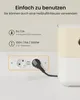 A close-up of an electrical outlet with a plug inserted, next to a product description highlighting its electrical capabilities. Voir les images du produit