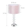Lampa stołowa Relaxdays, aksamit i kryształ, wys. x Podgląd zdjęcia produktu 4