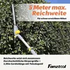 A telescopic hedge trimmer is being used to trim a tall hedge. Produktbild-Vorschau