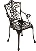 A single ornate garden chair made of cast aluminum in a bronze antique finish, presented against a plain white background. Produktbild-Vorschau
