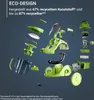 An exploded view of a vacuum cleaner, highlighting its components and eco-design features. Voir les images du produit