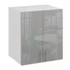 A white cabinet with reflective gray doors, showing a reflection of an office or meeting room. Náhľad obrázku produktu