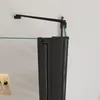Duschspa 120x140cm Schwarz Badewannenaufsatz Streifenglas Produktbild-Vorschau 4