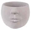 Vaso da fiori Clayre & Eef Face 17x15x10 cm Pietra grigia Anteprima dell’immagine prodotto 1
