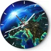Wanduhr - Rund - Glasuhr - Nacht raum welt ansicht - Produktbild-Vorschau 1