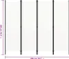A white room divider with black frames, shown flat against a white background with dimension labels. Anteprima dell’immagine prodotto