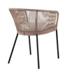 A single beige rope chair with black metal legs, shown from the back. Produktbild-Vorschau