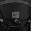 A close-up shot of a black backpack with a gray logo. Produktbild-Vorschau