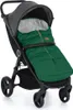 A green winter sleeping bag inside a stroller. Voir les images du produit