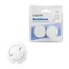 A product package containing two white electrical socket covers, with one cover shown separately. Produktbild-Vorschau