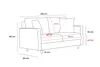 A line drawing of a sofa with dimensions indicated by text and lines. Produktbild-Vorschau