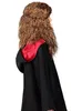 A person wearing a black robe with a red lining and a brown wig. Produktbild-Vorschau