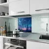 Küchenrückwand Spritzschutz Glas mit Motiv Nachthimmel Wald Produktbild-Vorschau 2