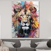 Pop Art Löwenkopf Leinwandbild Wandbild Kunstdruck Wanddeko Produktbild-Vorschau 3