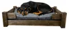 Hundebett Winston XXL Palisander mit Füßen mit grauem Produktbild-Vorschau 1