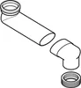 Geberit WC Etagenbogen (PVC) DN90/100, grau Produktbild-Vorschau 2