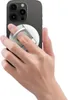 A hand is holding a smartphone with a MagSafe accessory attached. Produktbild-Vorschau