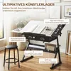 HOMCOM Höhenverstellbarer Zeichentisch mit Hocker, Produktbild-Vorschau 5
