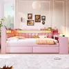 Daybed 140x200 cm mit USB & LED – Tagesbett in Rosa, Produktbild-Vorschau 5