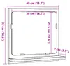 vidaXL Lustro łazienkowe z półką dąb Artisan 40x11x37 cm Podgląd zdjęcia produktu 8