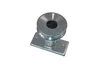 A metal pulley with a mounting plate, isolated on a white background. Náhľad obrázku produktu