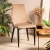 A beige dining chair with black legs is placed in a room with plants and decorative items. Produktbild-Vorschau