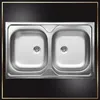 A top-down view of a double stainless steel sink. Náhľad obrázku produktu