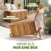 CASARIA Baule da Esterno Legno di Acacia 350L 124x52x58 cm Anteprima dell’immagine prodotto 8