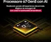 A close-up of a processor chip with glowing accents, set against a dark, circuit-board-like background. Text overlays describe the processor's features. Produktbild-Vorschau