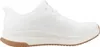 A side view of a white athletic shoe with a brown sole. Anteprima dell’immagine prodotto