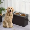 PawHut Hunde Fressnapf mit Staumraum 2 Näpfen Futterstation Produktbild-Vorschau 2