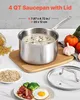 Pentola da 4 QT, pentola in acciaio inossidabile con Anteprima dell’immagine prodotto 2