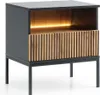 FURNLUX Nachttisch Sento Schwarz 54cm / Hauptfarbe: Braun / Produktbild-Vorschau 1