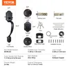A diagram showing the components and dimensions of a VEVOR door handle and lock set. Anteprima dell’immagine prodotto