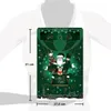 A green advent calendar with Christmas-themed illustrations and measurements shown. Produktbild-Vorschau