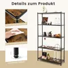 A product image showcasing a multi-shelf storage unit with close-up details of its features. Náhled obrázku produktu