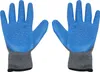 A pair of blue and gray work gloves are displayed against a white background. Náhled obrázku produktu