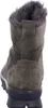 The back view of a green suede boot with faux fur lining. Produktbild-Vorschau