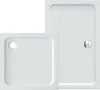 Two white shower trays are shown against a white background. Produktbild-Vorschau